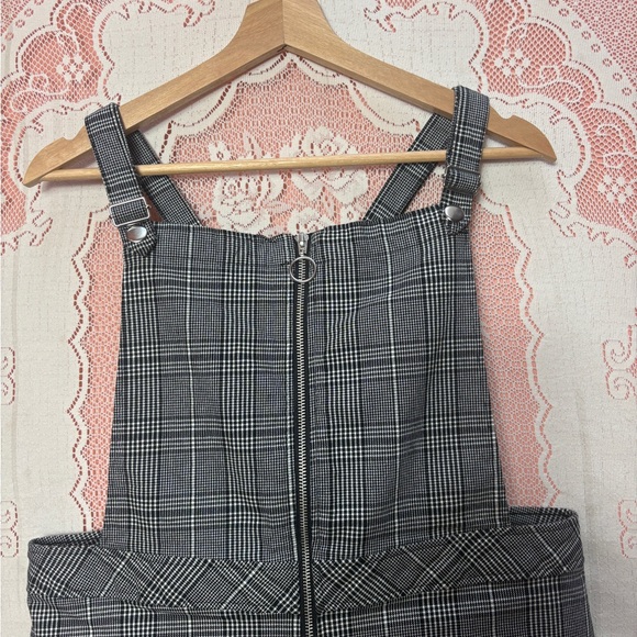Plaid Zip-Front Pinafore Dress - Picture 2 of 9